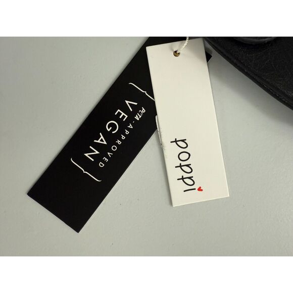 Poppi Black Vegan Wristlet Crossbody Wallet Bag Gold Hardware New With Tags - Picture 5 of 10